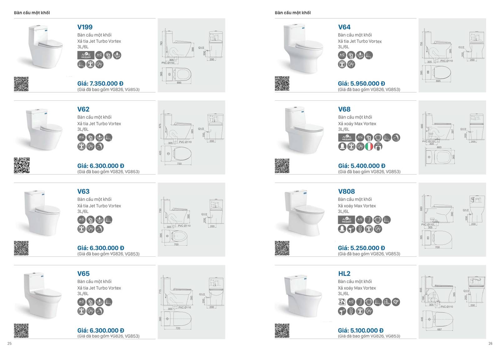 Catalogue và Bảng giá Thiết bị vệ sinh VIGLACERA mới nhất 2025 /Page 13